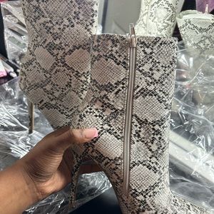 Snakeskin Heel Booties